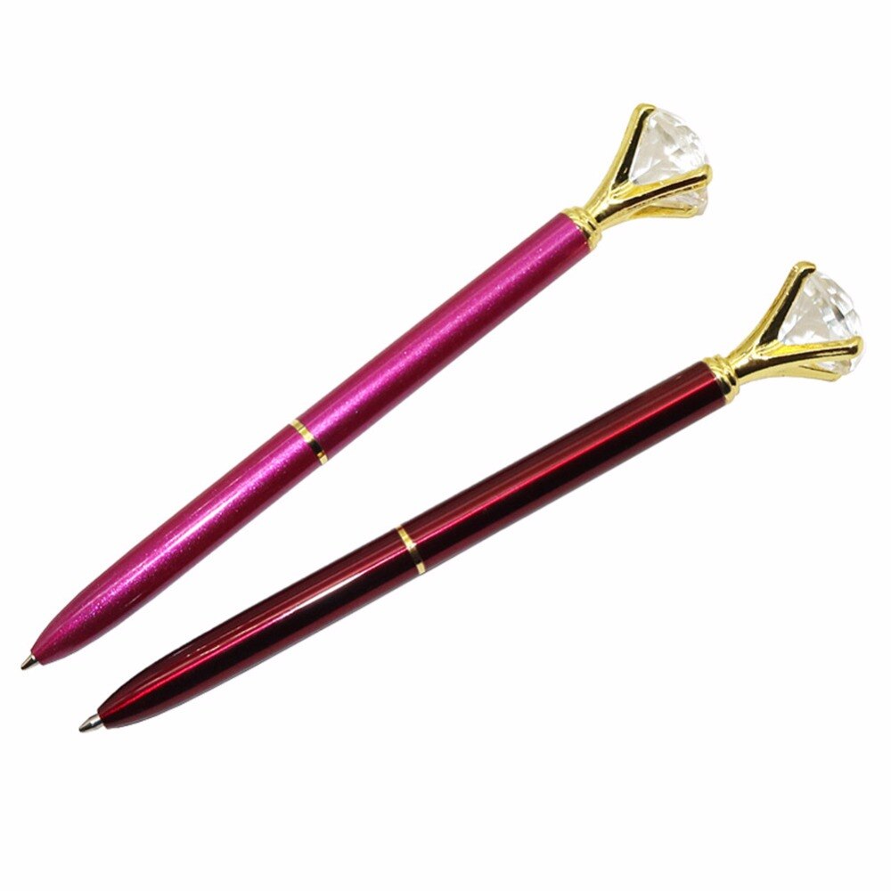 1 pièces stylo à bille rubis Rose diamant étudiant affaires bureau écriture stylo 0.7mm bleu/noir recharge