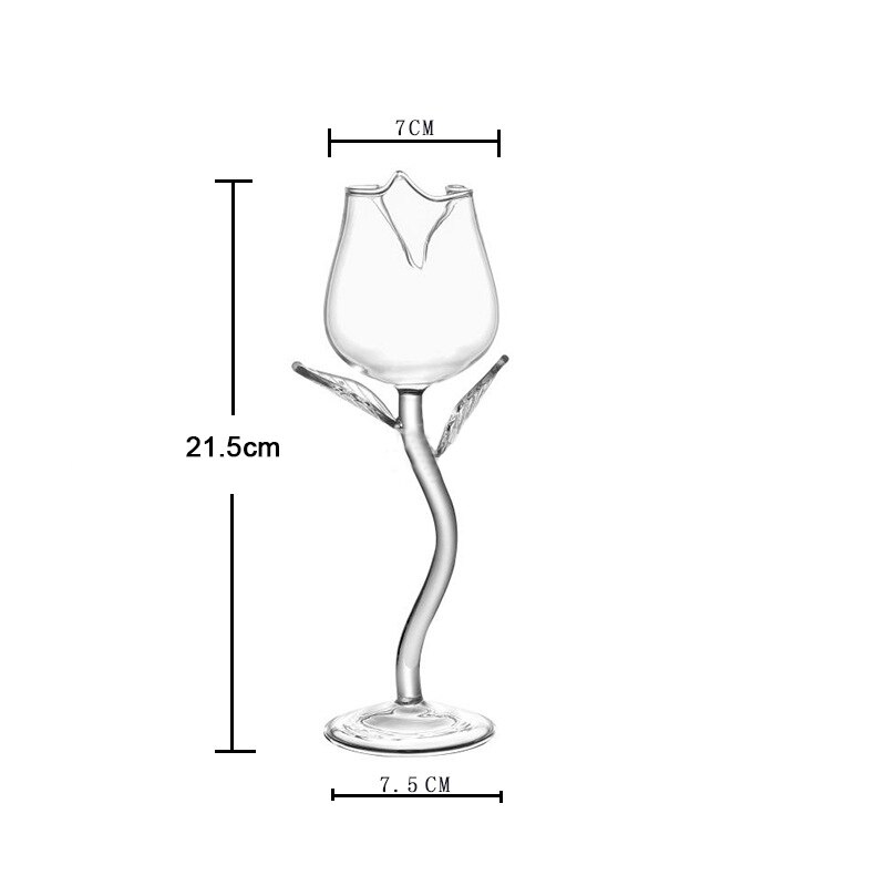 Fancy Red Wine Goblet Wine Cocktail Glasses 100ml Rose Flower Shape Wine Glass Party Barware Drinkware