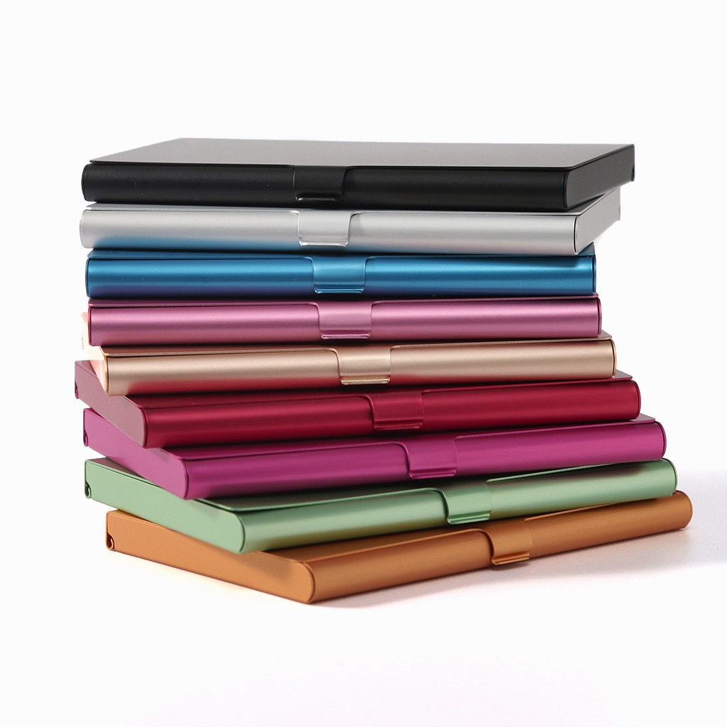 Casual Business Card Case Stainless Steel Aluminum Holder Metal Box Cover Credit Business Card Holder Metal Wallet D2