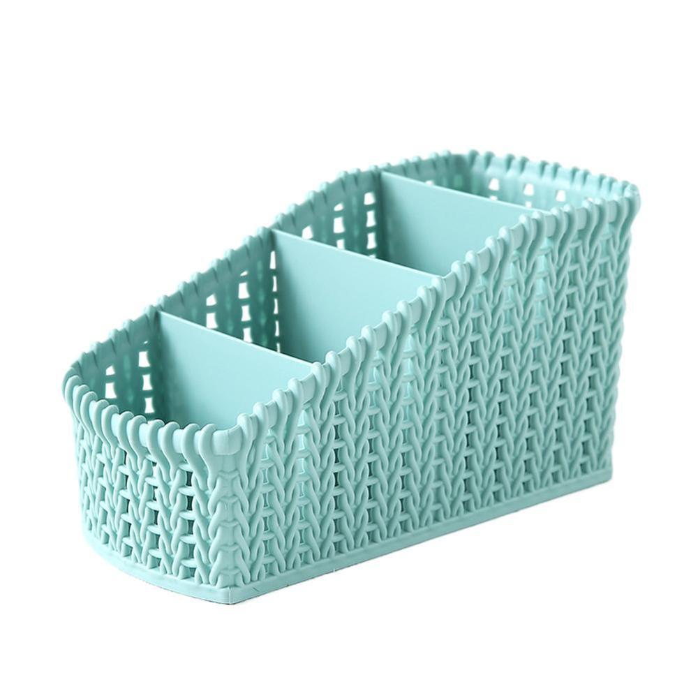 Desktop Storage Pen Case Plastic Material Finishing Box Debris Student Storage Cosmetic Stationery Supplies Desk B D0I3: Blue