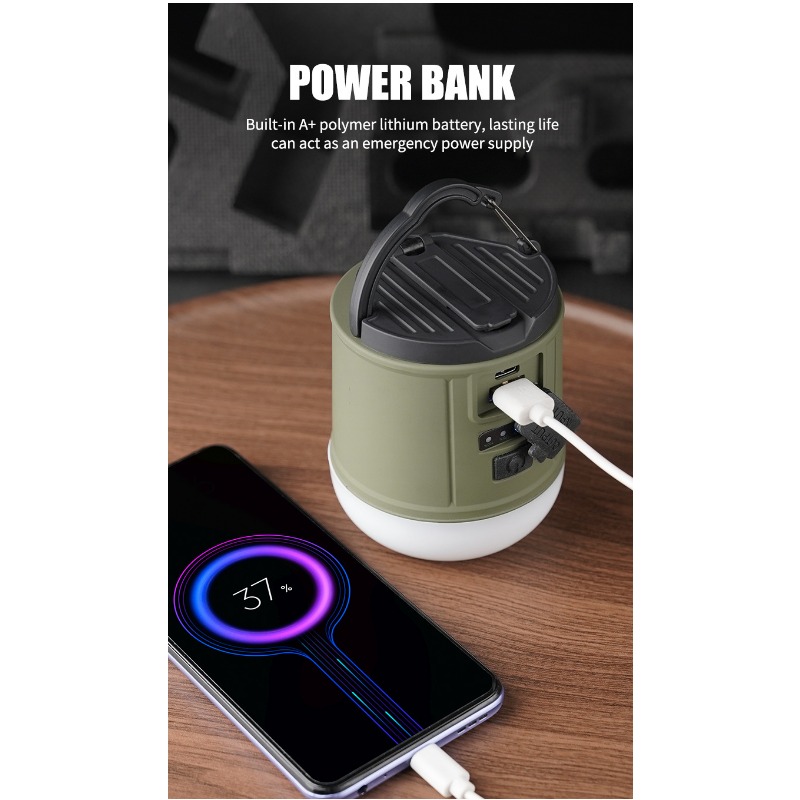 Lámpara de Camping de generación de energía manual, luz de Camping eléctrica de manivela de emergencia impermeable para exteriores, salida recargable portátil