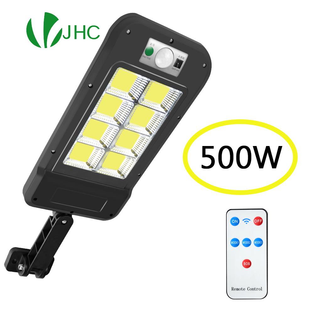 ROMWISH Powerful Remote Control COB Solar Light Led Outdoor Solar Lamp PIR Motion Sensor Garden Wall Street Lights Decorative