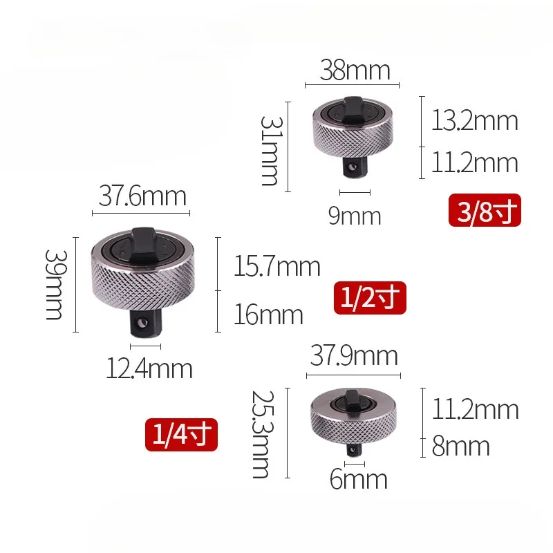 Mini llave de trinquete de 1/4 ", 3/8", 1/2 ", accionamiento pequeño, enchufe rápido, portátil, dedo de Palma de acero completo, herramienta cuadrada bidireccional Reversible
