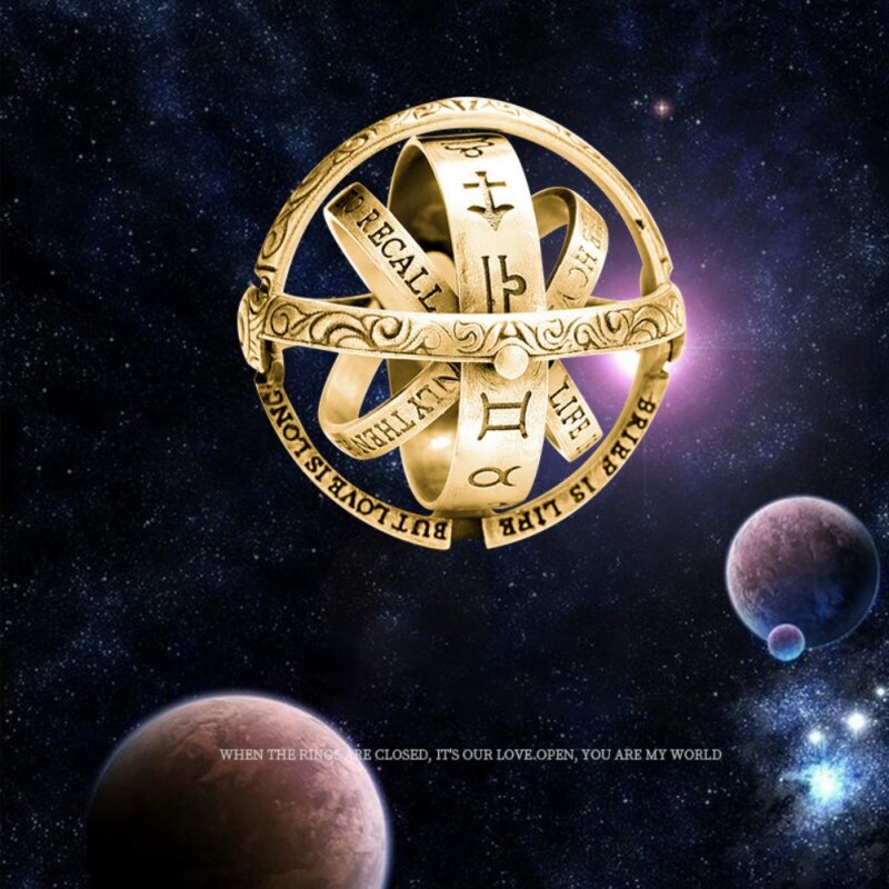 Rotatable Basic Ring Complex Shapes For Men Ring Valentines For Casual Male Jewelry Beauty Decorations Supply