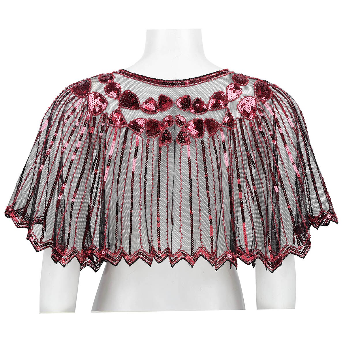 Femmes fête de mariage haussement d'épaules rétro Vintage 1920s châle enveloppes brillant Sequin perlé soirée Cape mariée châle boléro clapet couvrir
