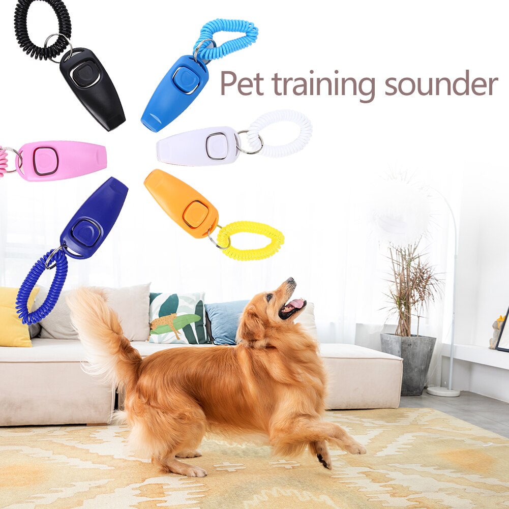 6 Stks/set Hond Fluitje Trainer 2 In 1 Puppy Fluitje Clicker Polsband Pet Puppy Trainer Aids Gids Plastic dierbenodigdheden