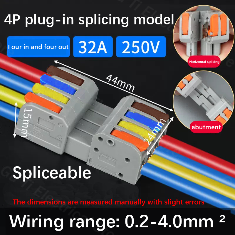 Male female docking Mini Quick Wire Connector Universal Compact Electrical Wiring Connectors Push-in Conductor Terminal Block: Ivory / 5-9Pcs