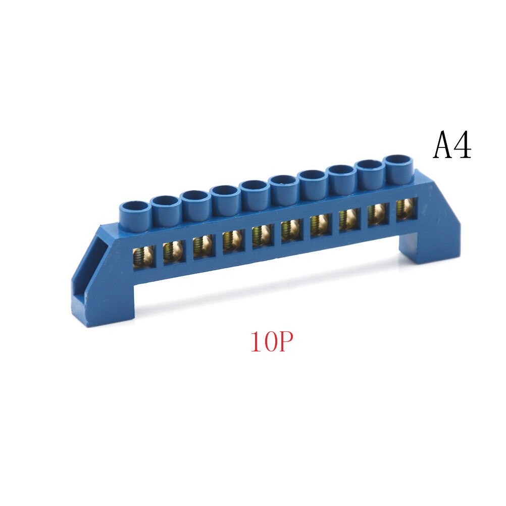 4/6/8/10/12 Positions Terminal Block Connector Strip Electrical Distribution Wire Screw Terminal Brass Ground Neutral Bar: 10P