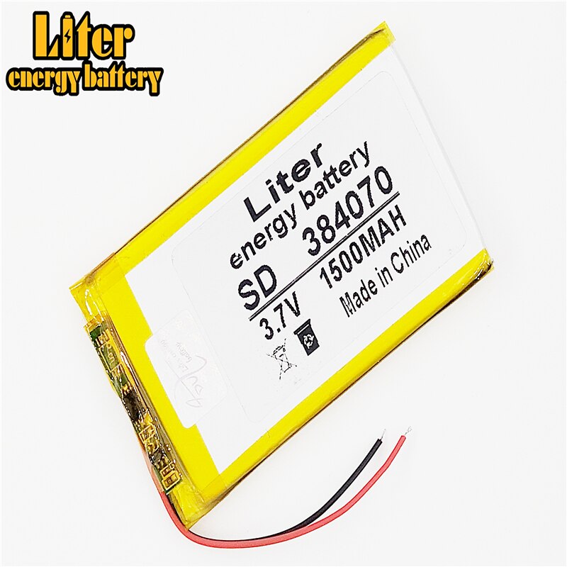 PLIB de 3,7 V,1500mAH, 384070 (batería de iones de litio de polímero/Li-ion) para reloj inteligente, GPS,mp3,mp4, teléfono móvil, altavoz
