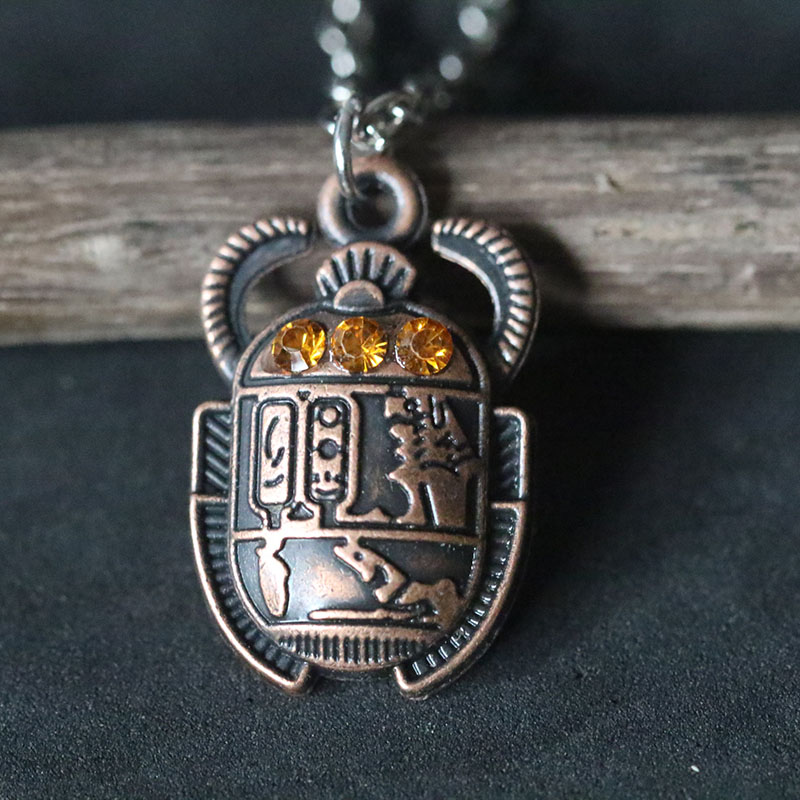 Strass scarab skalbagge hänge halsband för kvinnor män wicca egypten egyptiska egipto smycken tillbehör gotiska gotiska produkter