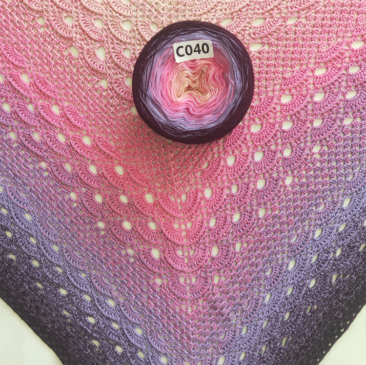 300g Rainbow Gradient Color Cake Yarn Organic Cotton Blend Yarn Segmented splicing line DIY Scarf Shawl Skirt Wool Yarn Crochet