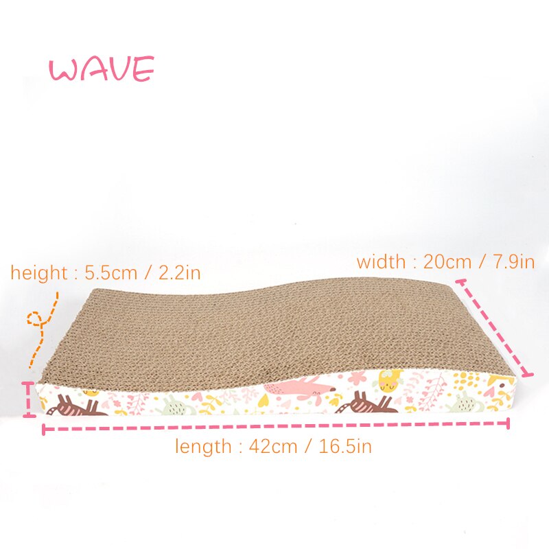 Corrugated Cat Scratch Board Pad Grinding Nails Interactive Protecting Furniture Cat Toy Large Size Cat Scratcher Toy Cardboard: WAVE