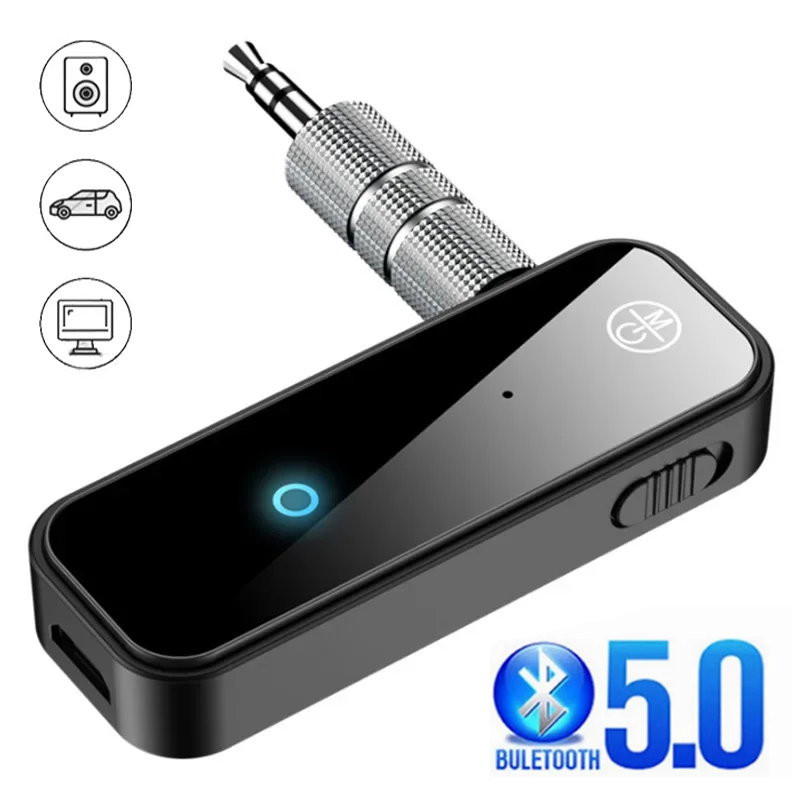 Bluetooth 5.0 Transmitter Receiver 2 in1 Wireless Adapter 3.5mm Jack Audio AUX Adapter For Car Audio Music Aux Handsfree Headset