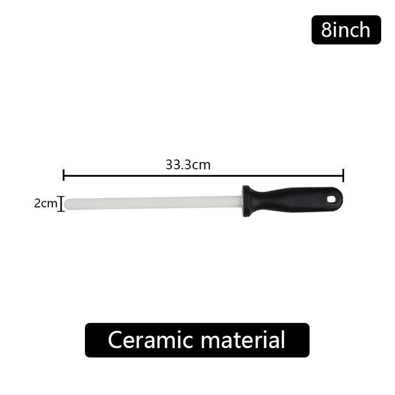 Knife Sharpener Sharpening Stone Kitchen accessories gadgets Tools grinding Honing Carbon Musats stick Rod Steel Diamond ceramic: Ceramics 8