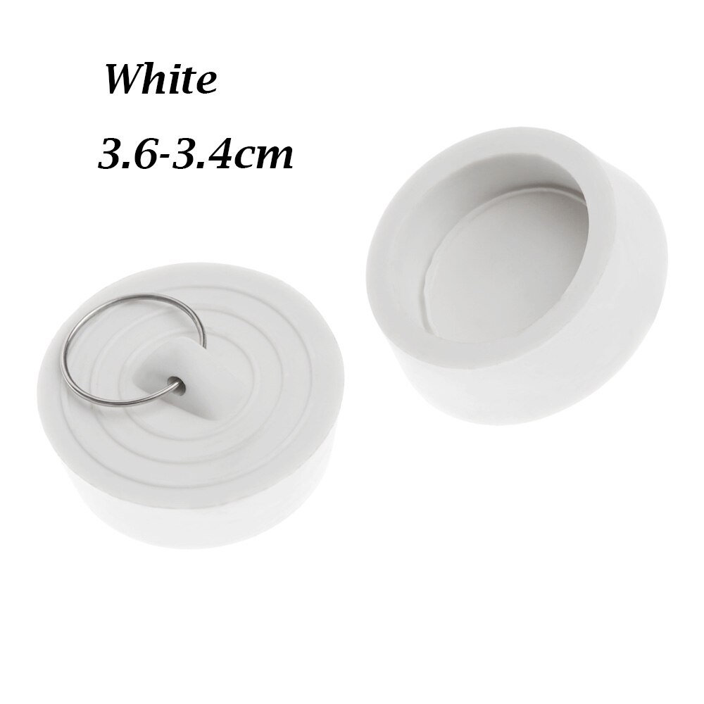 Tapón de bañera duradero a prueba de fugas, útil tapón de desagüe para cocina, alcantarillado, tapón de goma para fregadero, suministros de baño, 1 ud.: 3.6-3.4cm white