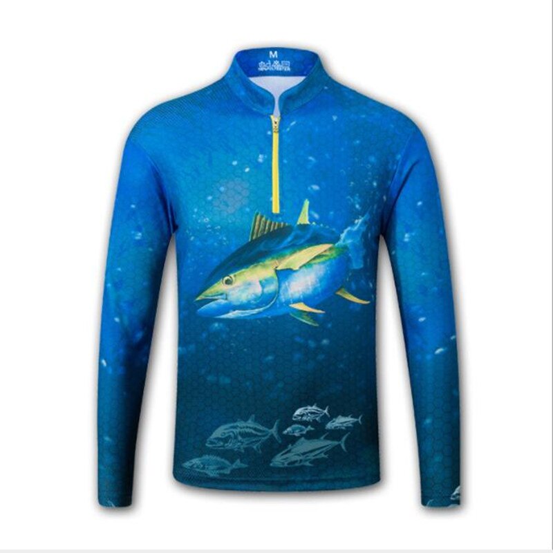 Outdoor men fishing clothes breathable quick dry Anti UV 40+ Anti mosquito stand collar man fishing Shirts