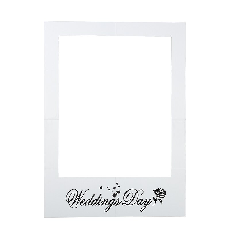 Bruiloft Dag Photo Booth Frame Weding Anniversary Mooie Selfie Prop Diy Wit Wedding Party Leeg Decoratie Photobooth Props