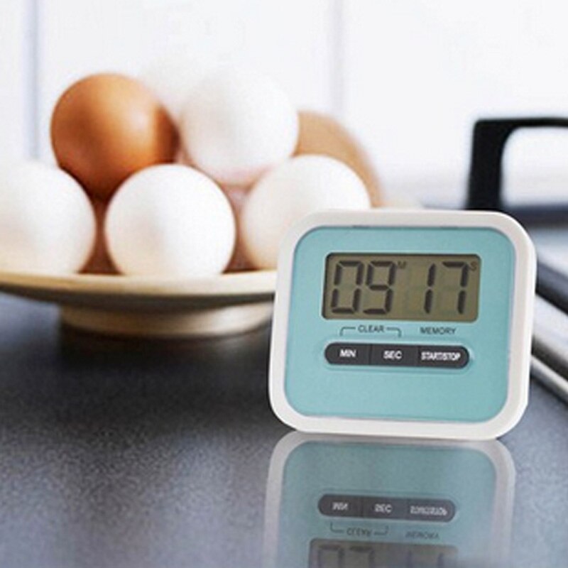 Mini LCD Digital Display Kitchen Timer Square Kitchen Countdown Alarm Magnet Clock Sleep Stopwatch Clock Timer