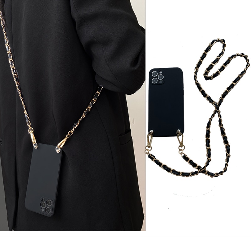 Pulseras de cuero correa cruzada cordón funda de teléfono para iphone 15 16 14 12 11 13 Pro Max Mini XR X XS 7 8 plus SE cubierta