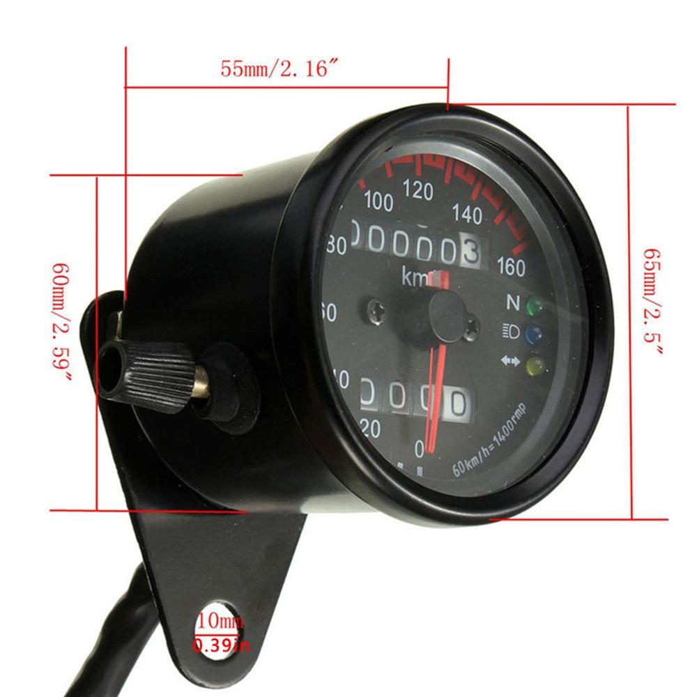 Vintage stil motorcykel speedometer kilometertæller omdrejningstæller lille instrument enkelt meter kilometertæller instrumentbræt