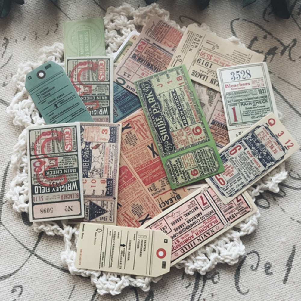 22 pièces/paquet Vintage européen billet étiquette autocollant bricolage artisanat Scrapbooking Album indésirable Journal planificateur autocollants décoratifs: Default Title