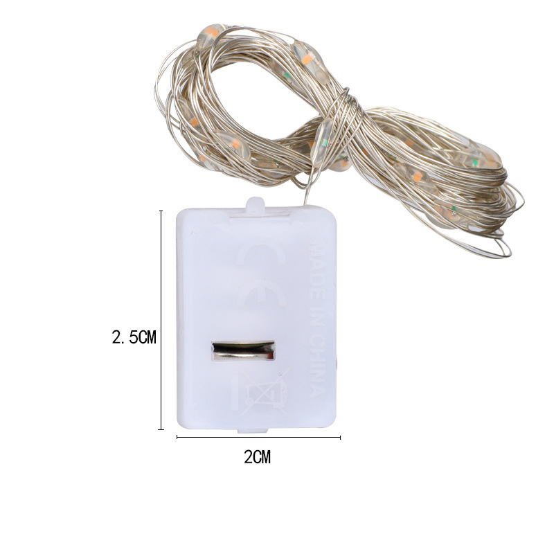 With battery 20 Pack String Fairy Lights Silver Copper Wire Battery Powered Decorations Lights For Wedding Party Christmas Decor