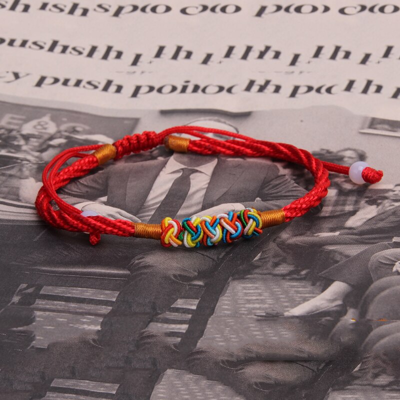 Tibetaanse boeddhistische geluksbrenger Tibetaanse armbanden en armbanden voor vrouwen mannen handgemaakte knopen rood touw amulet armband