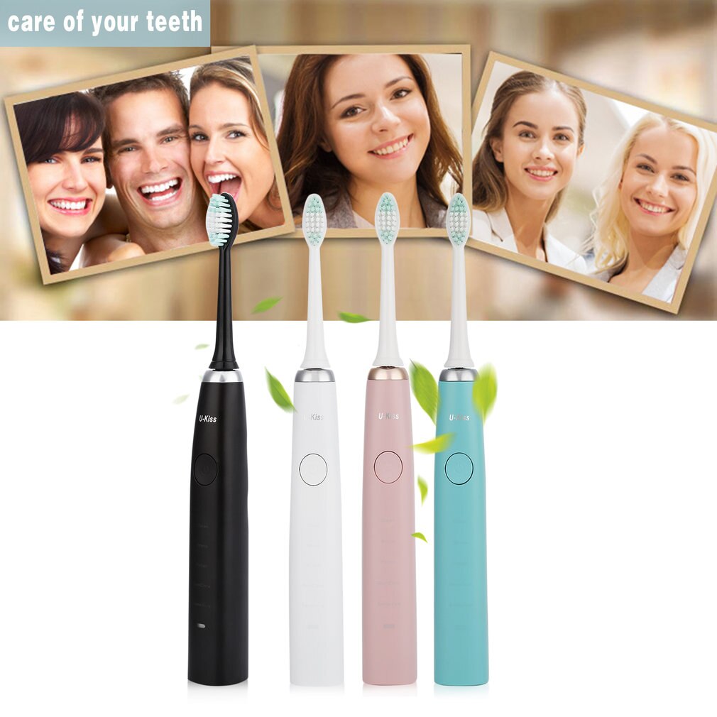 2 pces u-beijo escova de dentes elétrica cabeça pescoço angular e cerdas contornadas para uso confortável fácil substituição e limpeza