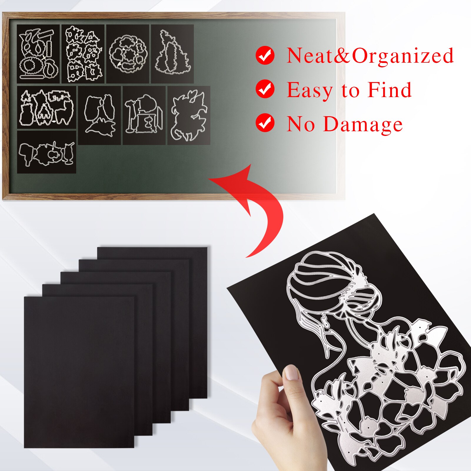 5/10pcs Transparent Storage Bag And Magnetic Mats Store Metal Cutting Dies Silicone Stamp Bump Template Stickers Cover