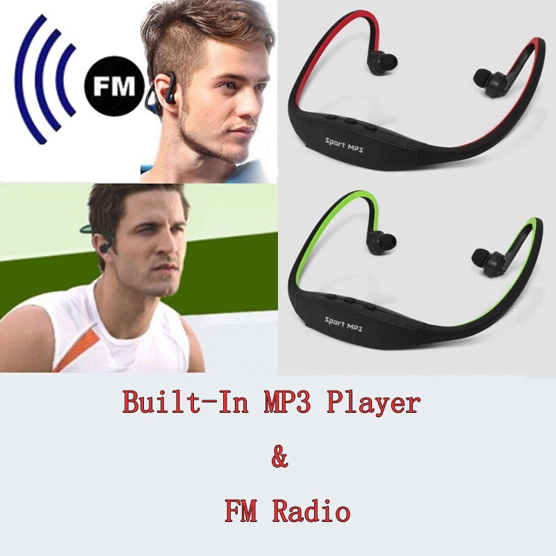 Auriculares deportivos para MP3, cascos para música, con reproductor de Radio FM, tarjeta de buena y sonido moderno