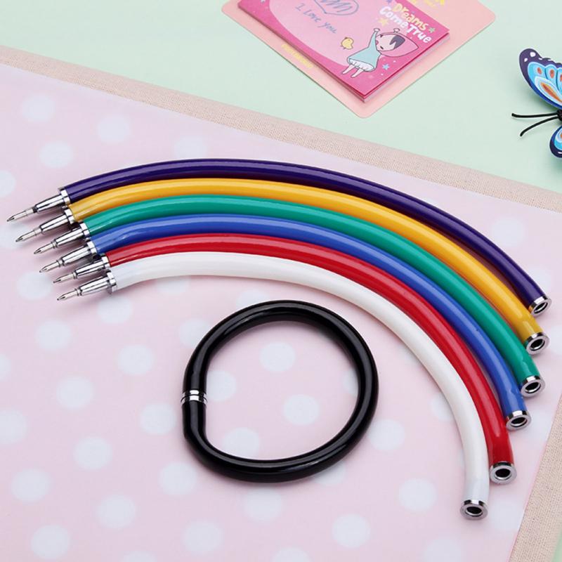 1PC Flexible Ball Pen Cute Soft Plastic Bangle Bracelet Ballpoint Pens School Office Supplies Promotional Pen