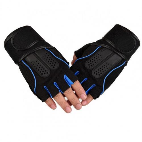 1 Pair Fitness Gloves Anti-Slip Strength Training Half Finger Outdoor Weightlifting Sports Training Gloves for Men and Women: Blue / M