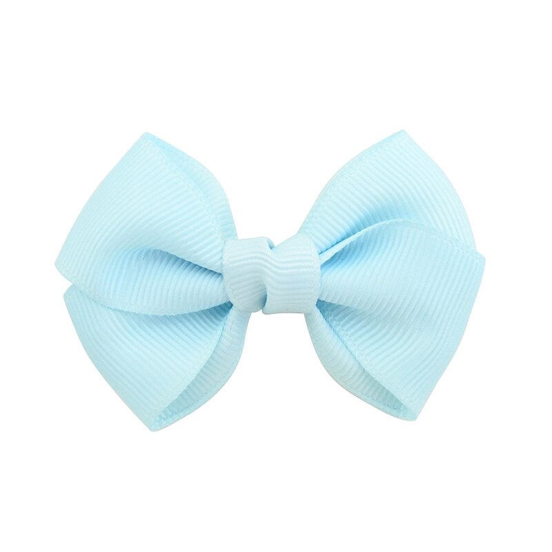 Solide Lint Strik Haarspeld voor Meisjes Kinderen Bowknots Haar Clips Vrouwen Haarspelden Haar Accessoires Baby Haarspelden Decoraties: 17 Sky Blue