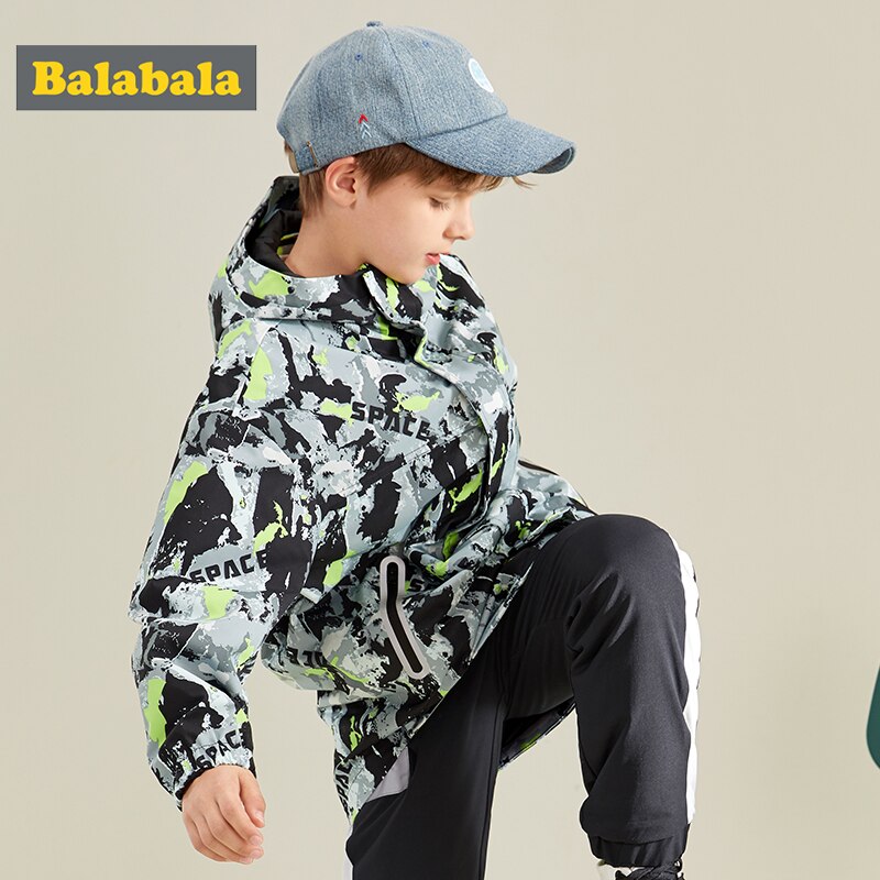 Balabala, chaqueta para niños, top , nueva, informal, suelta, de manga larga, con capucha, Camuflaje, chaqueta de con personalidad