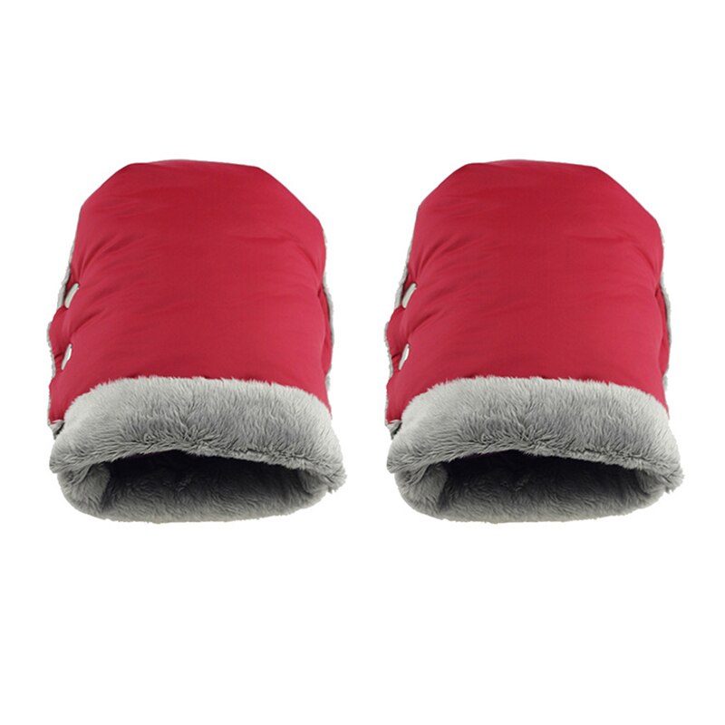Baby Stroller Gloves Winter Pram Hand Muff Waterproof Pram Accessory Mitten Baby Buggy Clutch Cart Thick Gloves: Red 16x21cm