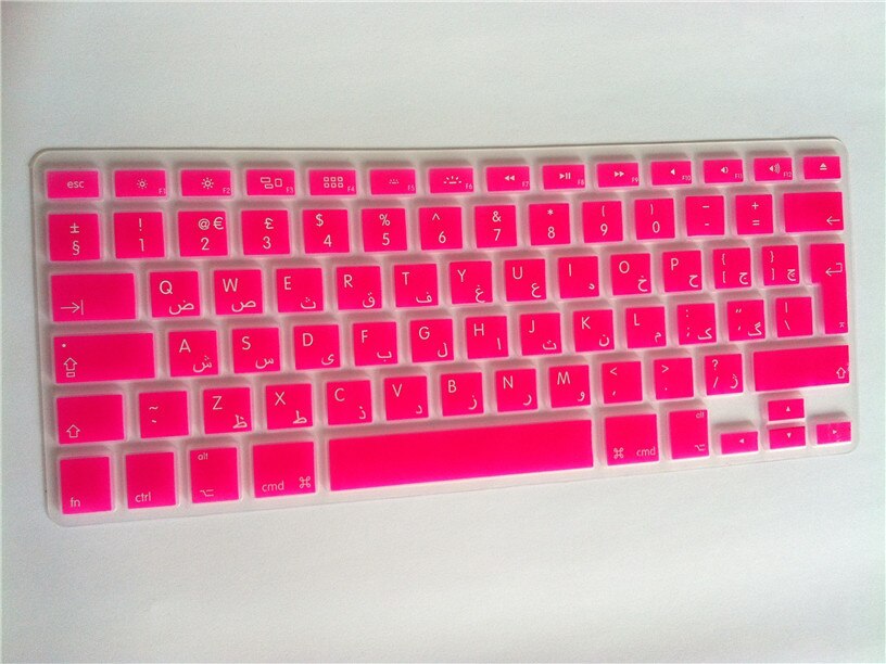 Silicone Keyboard Cover - Backlit Arabic Layout - Dustproof & Waterproof for Macbook Air Pro Retina 13 15: Rose