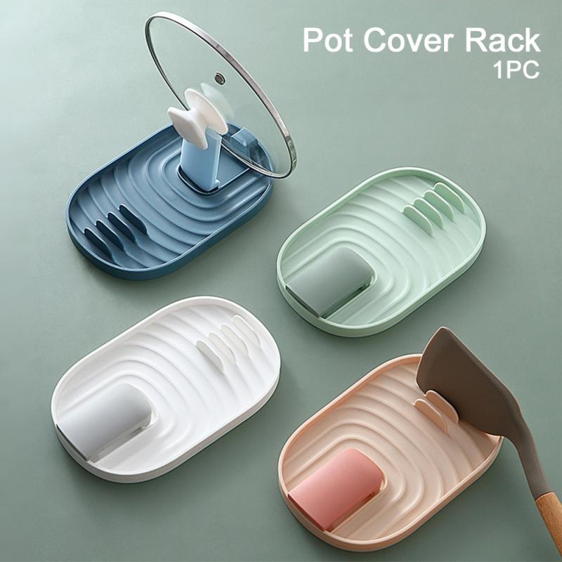 Plastic Spoon Holder Pot Lid Shelf Pot Lid Rack Kitchen Organizer Cooking Dish Rack Pan Cover Stand Kitchen Accessories