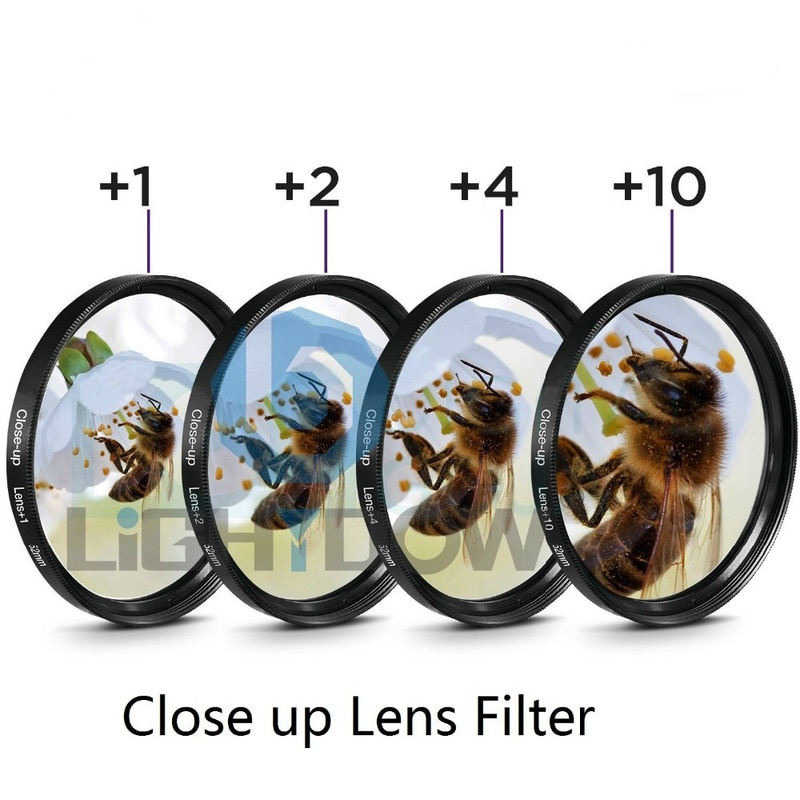 Macro Close Up Lens Filter + 1 + 2 + 4 + 10 Filter Kit 49 Mm 52 Mm 55mm 58 Mm 62 Mm 67 Mm 72 Mm 77 Mm Voor Canon Nikon Sony Camera