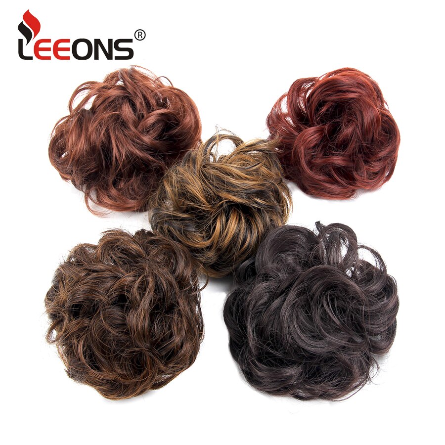 Syntetisk hår knold updo hair extensions rodet knold hår stykke hår scrunchies bølget hestehale hårstykker hår tilbehør til piger