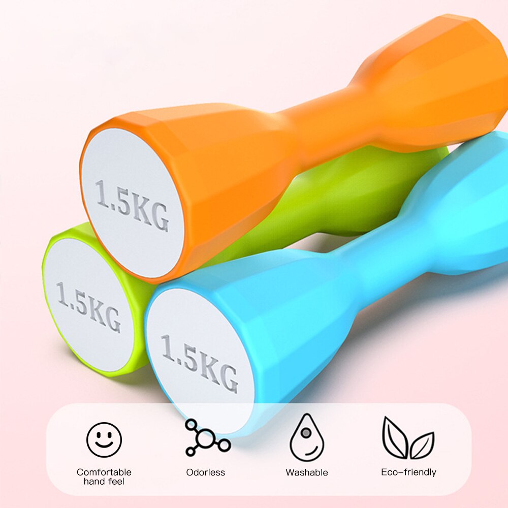 Haltères de Fitness pour hommes et femmes, 1 paire, ensemble de poids, gymnastique à domicile, exercice de force, 2kg/pièce