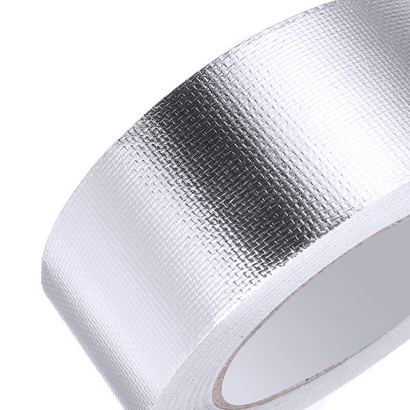 1pc 25M Fiber Glass Aluminum Foil Exhaust Pipe Heat Insulation Wrap Tape Self-adhesive For Packaging Line Fuel Line Engine Cover