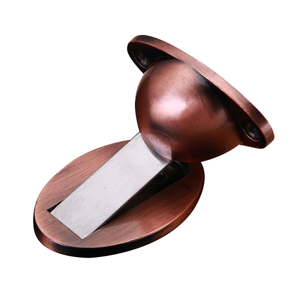 Tope de puerta pomo de pared Protector magnético Invisible soporte tapón de aleación de Zinc Tope de puerta Anti-colisión soporte montado en el suelo: Red