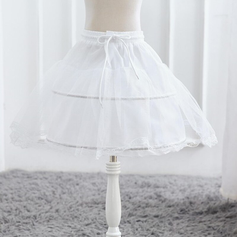 Piger tutu nederdele hvid underkjole 3 bøjler til børn elastisk underkjole til børn prinsesse tyl fest nederdele en størrelse: Hvid 2