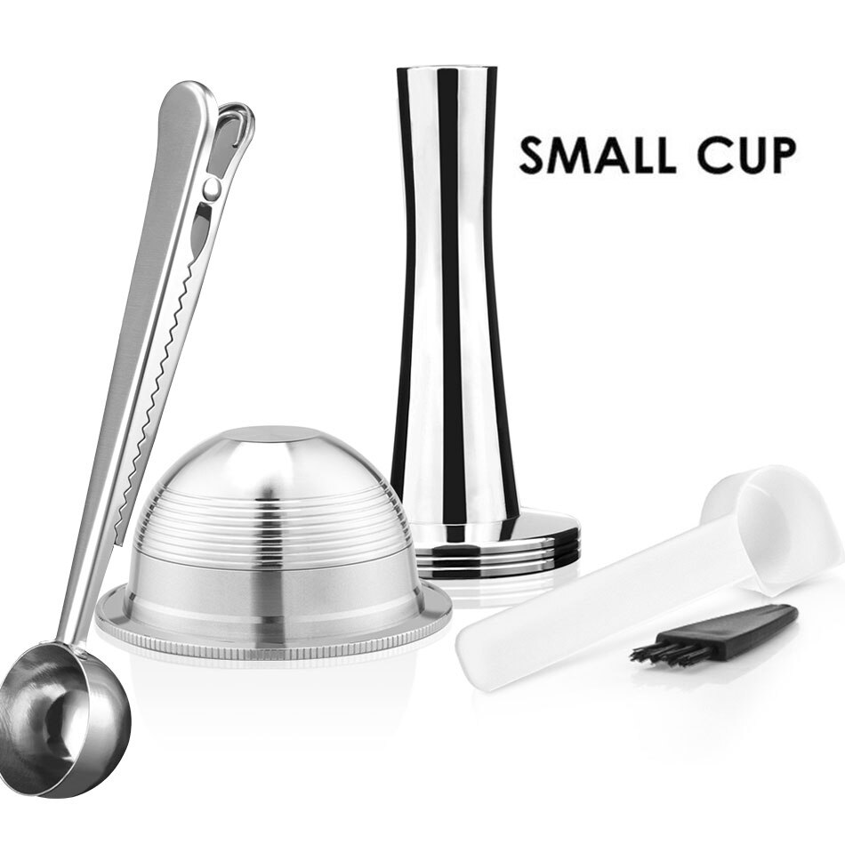 ICafilasSVIP Stianless Steel Reusable Vertuoline Capsule For Nespresso Vertuo Coffee Filter Espresso For Vertuo Plus: G11CAPSULE1TAMPER1SP