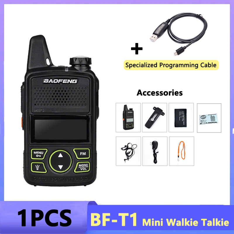 1/2/4PCS Baofeng BF-T1 MINI Walkie Talkie UHF 400-470MHz USB Charger Portable Two Way Radio Noise Cancellation Kids Toys: Red / EU