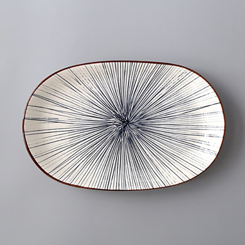 Chique restaurant keramische visschotel, groot ovaal bord, huishoudelijk bord, gestoomde visschotel: 2