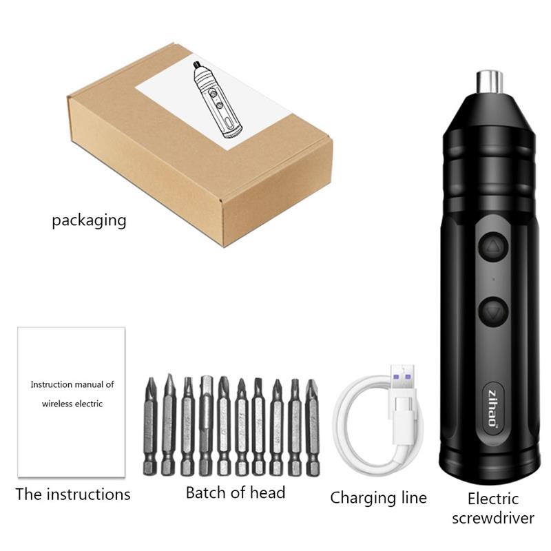 Mini Electric Screwdriver Smart Cordless Automatic Screwdriver Multifunction USB Rechargeable Portable Power Tools Set with Bits: Set C