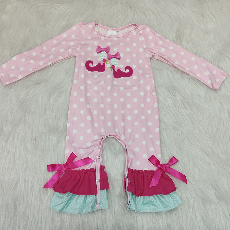 Baby kleidung strampler dot kinder winter weihnachten neugeborenen onesie baby neugeborenen strampler infant mädchen weiche schuh druck overall