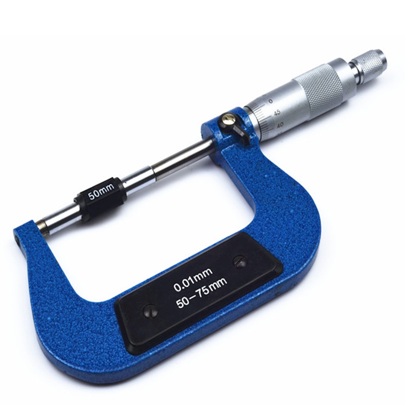Calibrador Vernier métrico de 0-25mm/25-50mm/50-75mm/75-100mm, 0,01mm, para herramientas de medición, azul y verde, 1 ud., micrómetro exterior