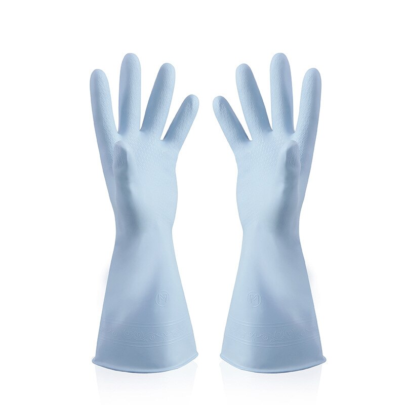 3pairs PVC Dishwashing Gloves Housework Kitchen Cleaning Gloves Waterproof Wear-Resistant Labor Protection Gloves 30cm Long: blue / L